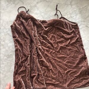 Brown Velvet Camisole Top